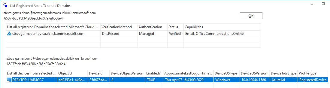 Company Registered Domains and Devices