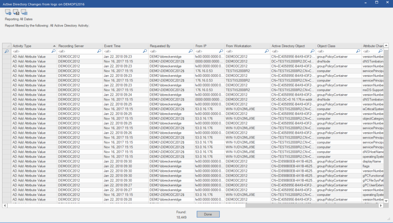 CPTRAX Active Directory Account Enabled Report