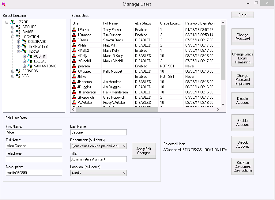 Manage eDirectory Objects